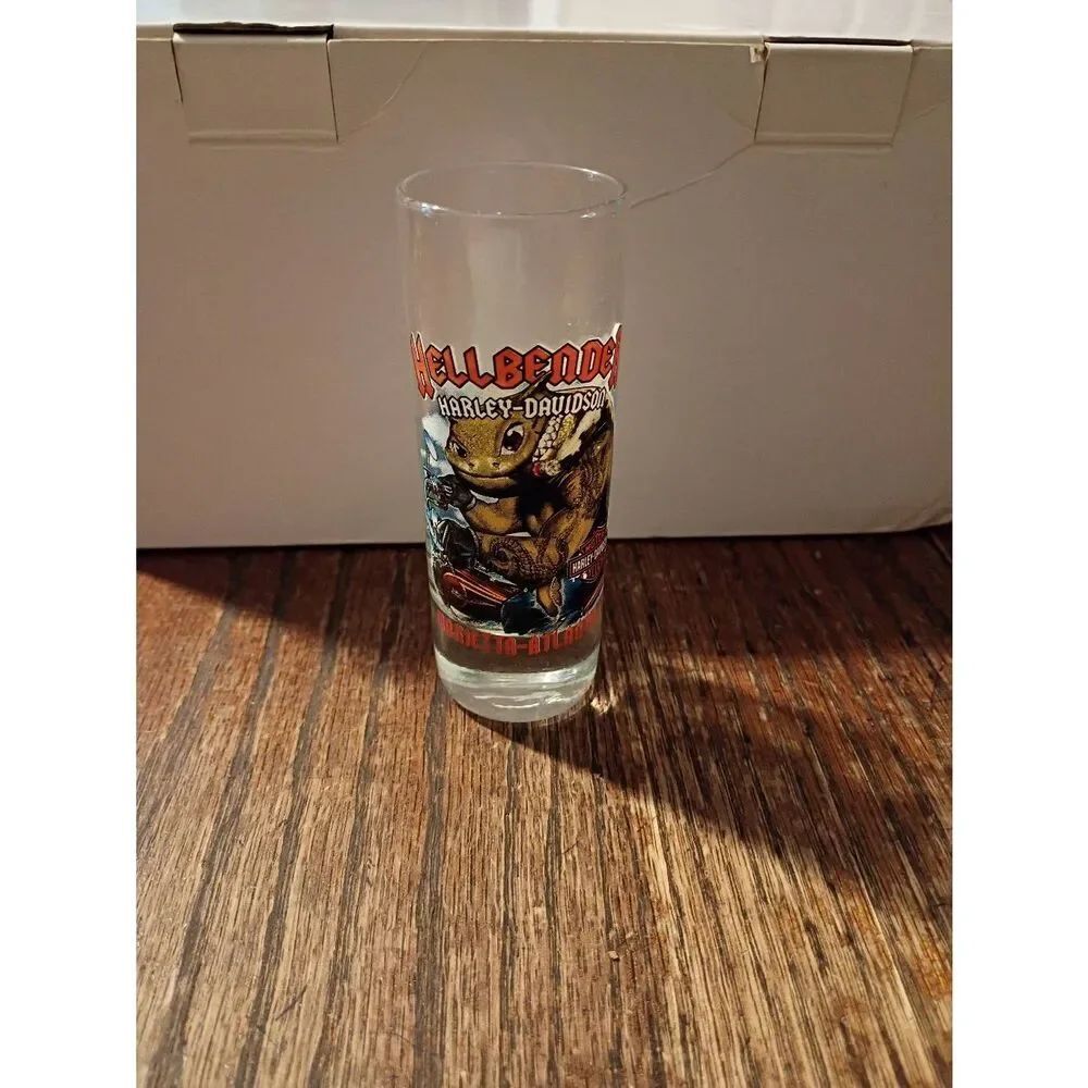 2015 Hellbender Harley Davidson Marietta Atlanta GA Shot Glass Bar Collectible